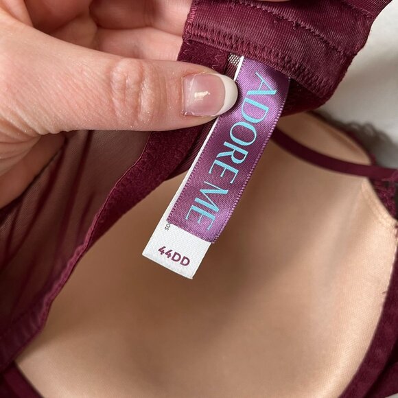 Adore Me 44DD Marca Burgundy Contour Lace Strappy Underwire Bra - Picture 9 of 10